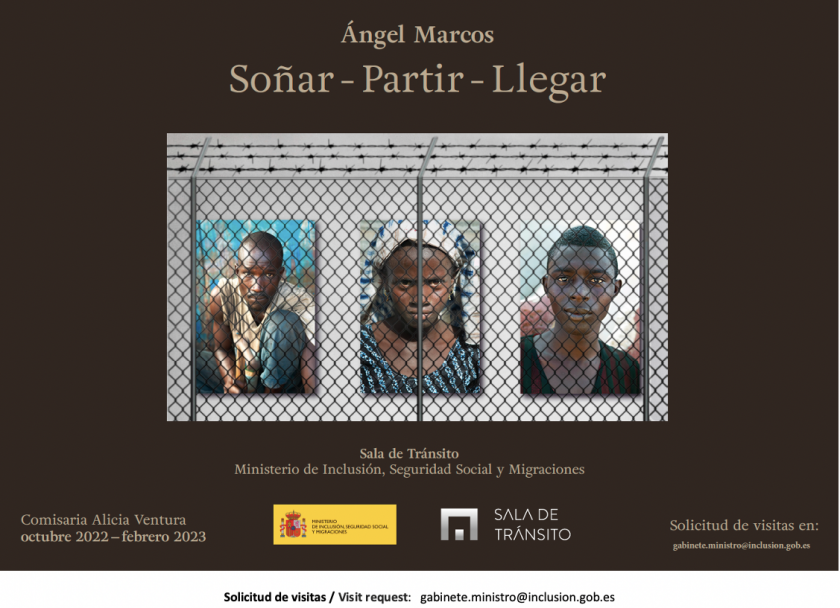Cartel de la exposición individual del fotógrafo Ángel Marcos Soñar- Partir-Llegar