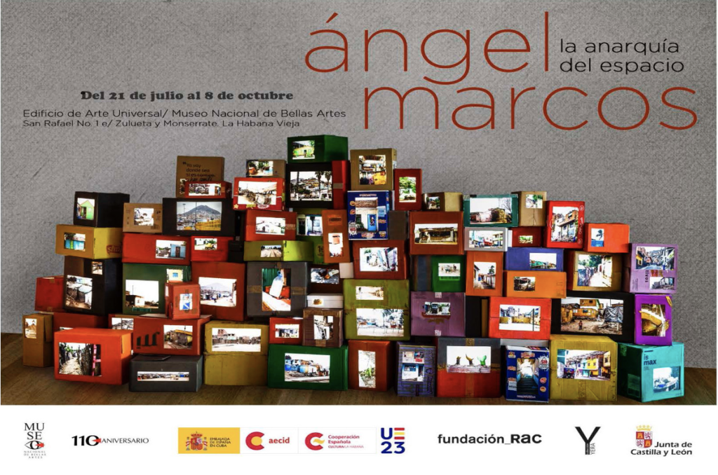 cartel exposición Ángel Marcos. La anarquía del espacio. Solo exhibition. Museo Nacional de Bellas Artes de Cuba